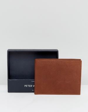 Светло-коричневый бумажник Peter Werth. Цвет: рыжий