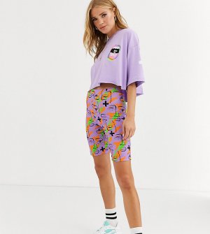 Леггинсы-шорты с принтом из комплекта LIFE IS BEAUTIFUL-Фиолетовый Beautiful