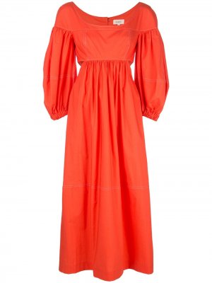 Платье со вставками и сборками Isa Arfen. Цвет: оранжевый