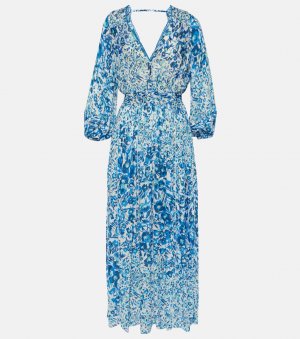 Платье макси anabelle с цветочным принтом , синий Poupette St Barth