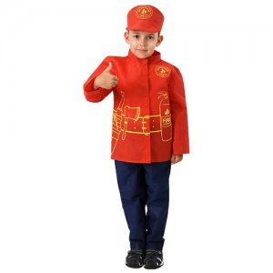 Костюм МЧС Toys в чехле: куртка, штаны и кепка Leader. Цвет: красный