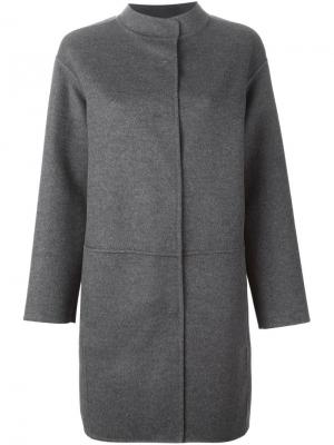 Однобортное пальто Piazza Sempione. Цвет: серый