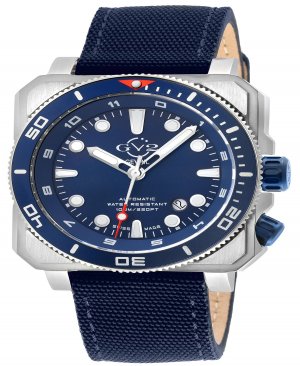 Мужские часы Xo Submarine швейцарские автоматические с синим холщовым ремешком, 44 мм Gevril