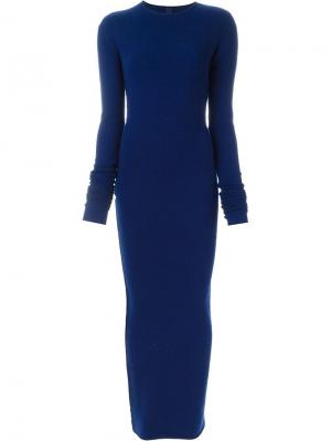 Вязаное платье No.6 Base Long Extreme Cashmere. Цвет: синий