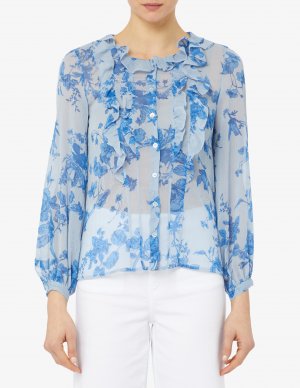 Рубашка Iside с цветочным принтом , светло-синий iBlues