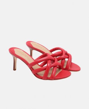 Босоножки на каблуке , вишнево-красный Lauren Ralph