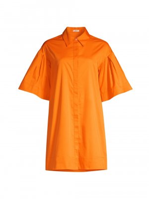 Хлопковое платье-рубашка с короткими рукавами , оранжевый Jason Wu