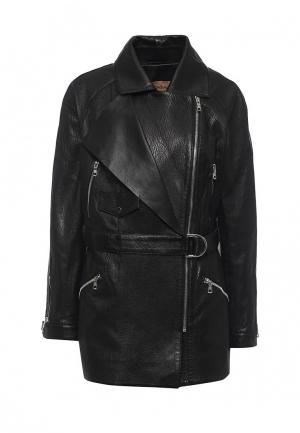 Кожаная куртка Mondial. Цвет: черный