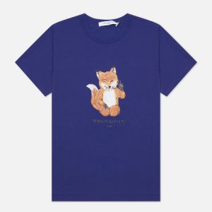 Женская футболка All Right Fox Print Classic Maison Kitsune. Цвет: фиолетовый