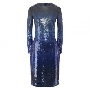 Платье с пайетками Ralph Lauren. Цвет: синий