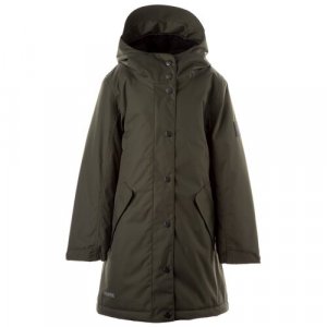 Джинсовая куртка , размер 164, коричневый, зеленый Huppa. Цвет: коричневый/темно-зеленый