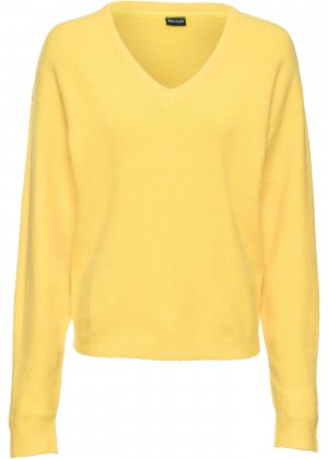 Пуловер в стиле оверсайз bonprix. Цвет: желтый