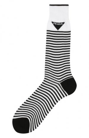 Хлопковые носки Prada. Цвет: чёрно-белый