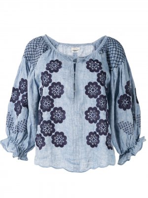 Блузка с вышивкой Innika Choo. Цвет: синий