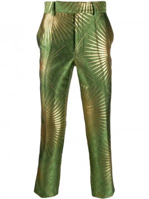 Классические брюки с эффектом металлик Haider Ackermann. Цвет: зеленый