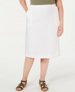 Классическая юбка больших размеров с классическим кроем , белый Alfred Dunner