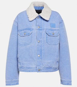 Хлопковая джинсовая куртка с овчиной, синий Acne Studios