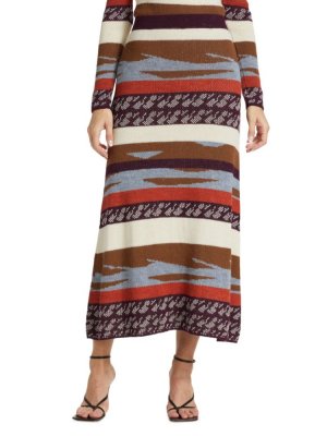 Трикотажная юбка миди с цветными блоками Intarisa , коричневый Silvia Tcherassi
