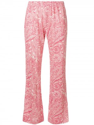 Расклешенные брюки с рисунком пейсли Le Tricot Perugia. Цвет: красный