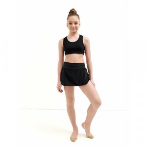 Юбка-шорты для танцев и гимнастики, размер 32, черный Flavour Knit. Цвет: черный