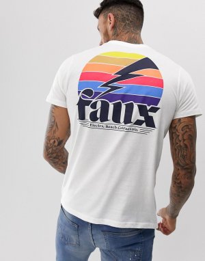Пляжная футболка с принтом на спине Friend or faux-Белый Faux