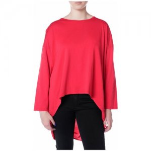 Блуза , повседневный стиль, длинный рукав, однотонная, размер UNI, красный Le Streghe