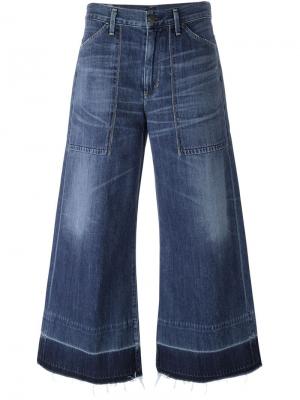 Укороченные широкие джинсы Citizens Of Humanity. Цвет: синий