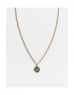 Золотистое ожерелье с круглой подвеской -Золотистый Icon Brand