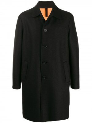 Однобортное пальто миди Harris Wharf London. Цвет: черный