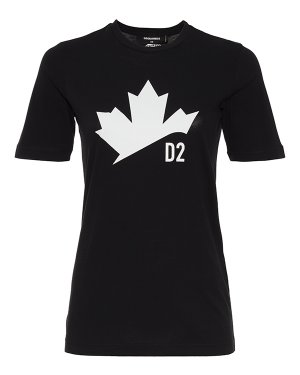 Хлопковая футболка DSQUARED2. Цвет: черный+белый