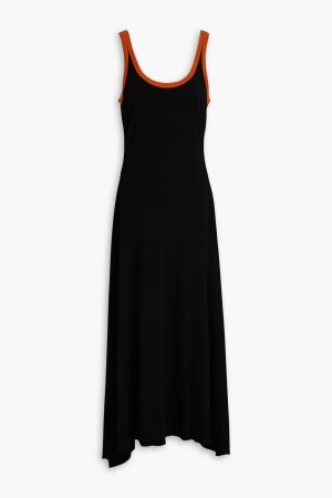 Асимметричное двухцветное платье миди из джерси Bassike, черный bassike