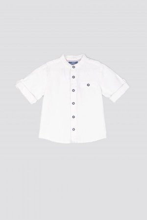 Рубашка с короткими рукавами белый воротником-стойкой Coccodrillo
