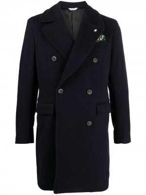 Двубортное пальто Manuel Ritz. Цвет: синий