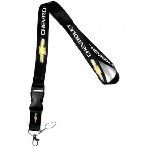Тканевый шнурок на шею для ключей Chevrolet / Тканевая лента Ланьярд с карабином Шевроле Mashinokom. Цвет: желтый