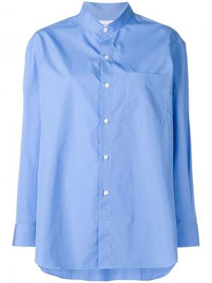 Рубашка с карманом Cristaseya. Цвет: синий