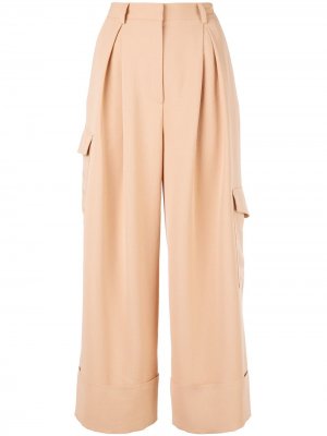 Укороченные брюки с карманами карго Tibi. Цвет: нейтральные цвета