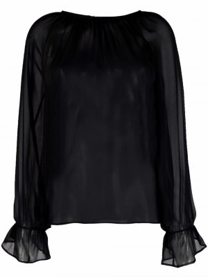 Блузка с объемными рукавами Philipp Plein. Цвет: черный