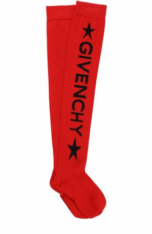 Шерстяные носки с логотипом бренда Givenchy. Цвет: красный
