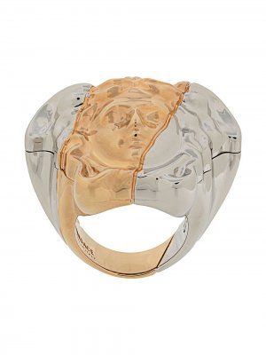Двухцветное кольцо Medusa Versace. Цвет: золотистый