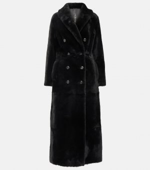 Двубортное пальто из дубленки , черный Blancha