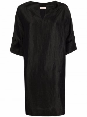 Платье с короткими рукавами и V-образным вырезом Gentry Portofino. Цвет: черный