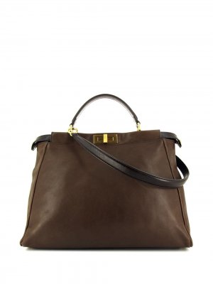 Большая сумка-тоут Peekaboo Fendi Pre-Owned. Цвет: коричневый