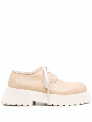 Lace-up leather shoes Marsèll. Цвет: бежевый