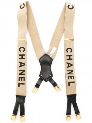 Подтяжки 1997-го года с логотипом Chanel Pre-Owned. Цвет: нейтральные цвета