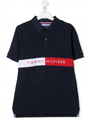 Рубашка поло с логотипом Flag Tommy Hilfiger Junior. Цвет: синий