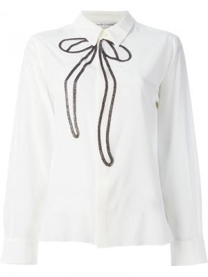 Блузка с принтом банта Tsumori Chisato. Цвет: белый