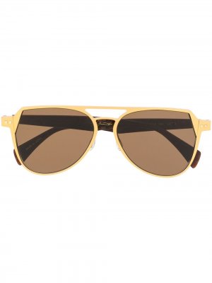 Солнцезащитные очки-авиаторы Yohji Yamamoto. Цвет: золотистый