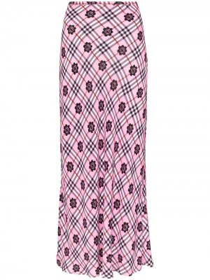 Юбка макси Kelly с цветочным принтом Rixo. Цвет: розовый