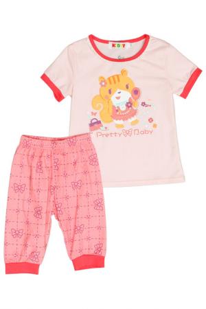 Комплект: футболка, бриджи Kidly. Цвет: розовый