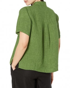 Рубашка Classic Collar Short Sleeve Shirt, цвет Field Eileen Fisher